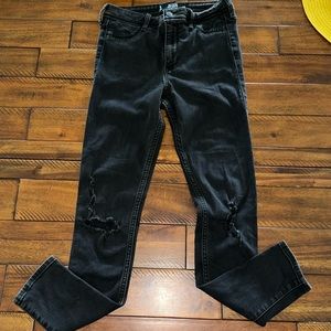 Black Hollister, jean legging, high-rise